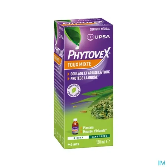 Upsa phytovex sirop toux mixte sans sucre 120ml
