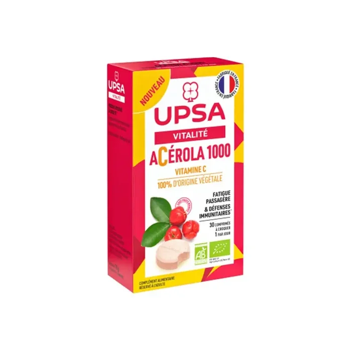 UPSA Vitalite Acerola 1000 Bio 30 comprimes a croquer