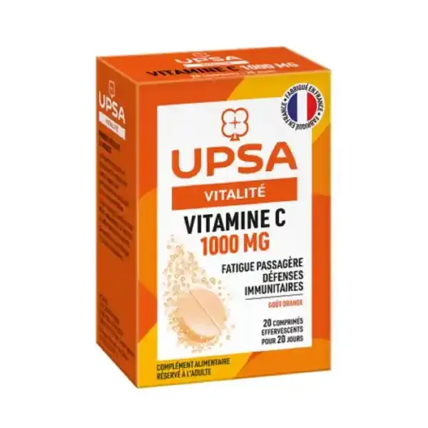 UPSA Vitalité Vitamine C 1000mg 20 Comprimés Effervescents