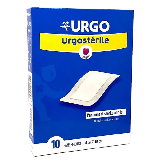Urgostérile – Pansement Stérile Adhésif – 8 x 10 cm – 10 Pansements