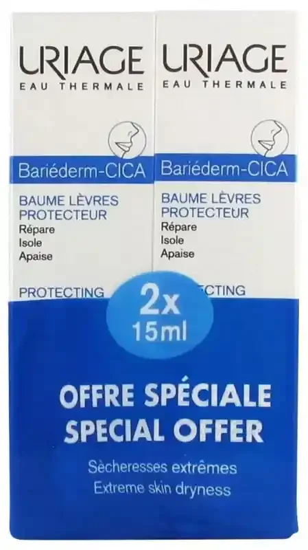 Uriage Bariéderm Cica-Lèvres Baume Protecteur 15 ml X2