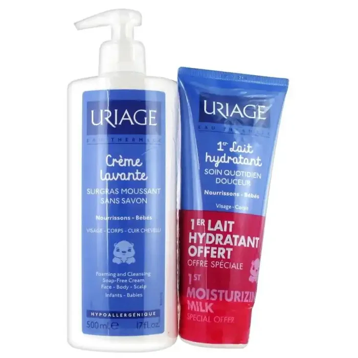 Uriage bebe creme lavante 500ml + 1er lait hydratant 200ml