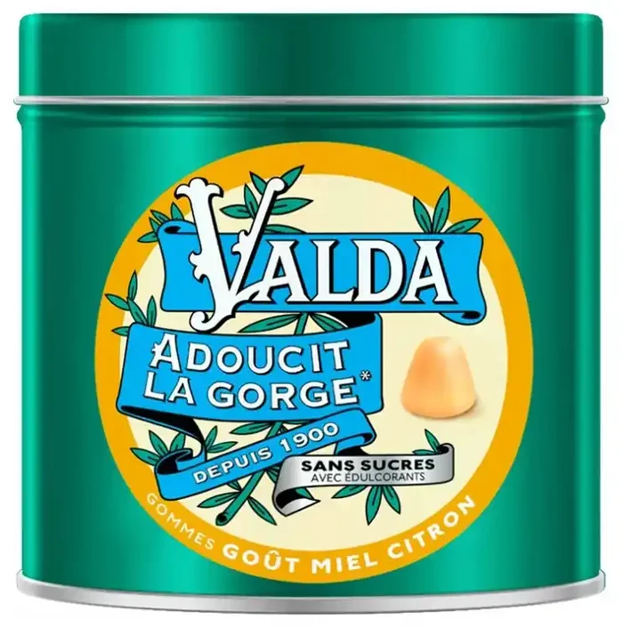Valda Gommes Sans Sucres Goût Miel Citron 140 g