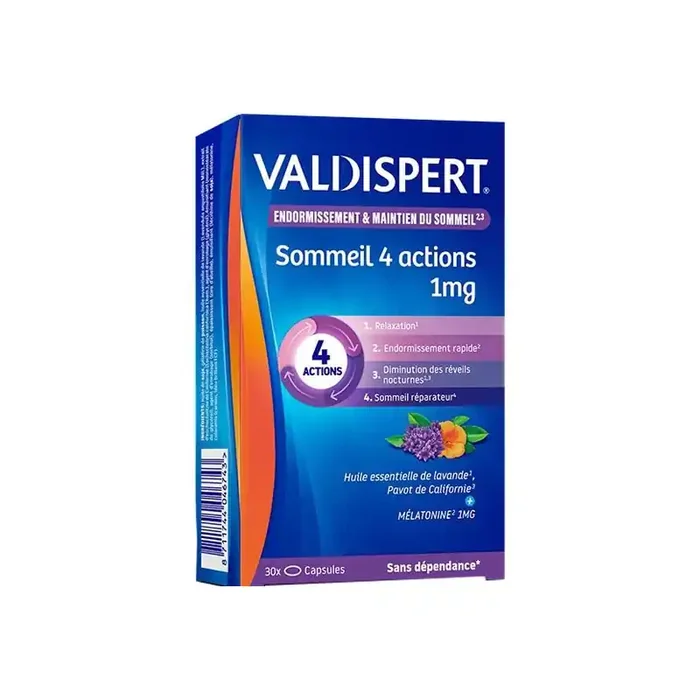 Valdispert Endormissement&maintien du sommeil 4 actions 1mg 30 capsules