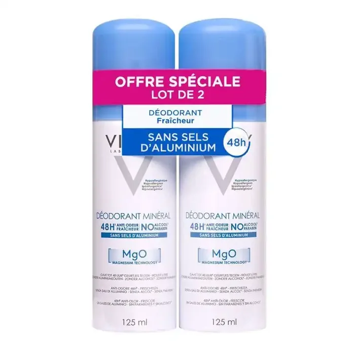 Vichy Déodorant Minéral Spray 48h 12 mL x2