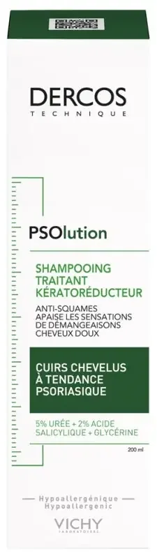 Vichy Dercos PSOlution Shampoing Traitant Kératoréducteur Cuirs Chevelus à Tendance Psoriasique 200 ml