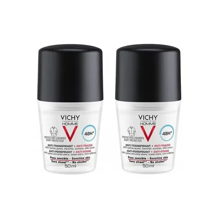 Vichy homme deodorant 48H anti-transpirant anti-traces 2x50ml