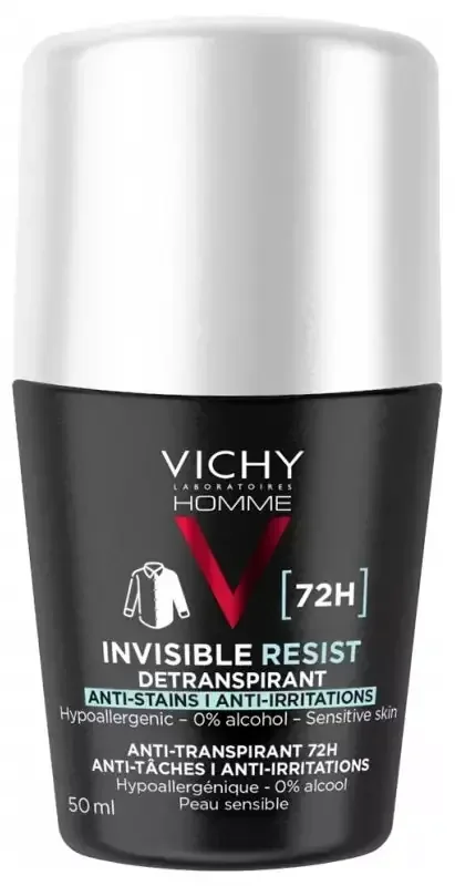 Vichy Homme Déodorant Invisible Resist Dermo-Détranspirant 72H 50 ML