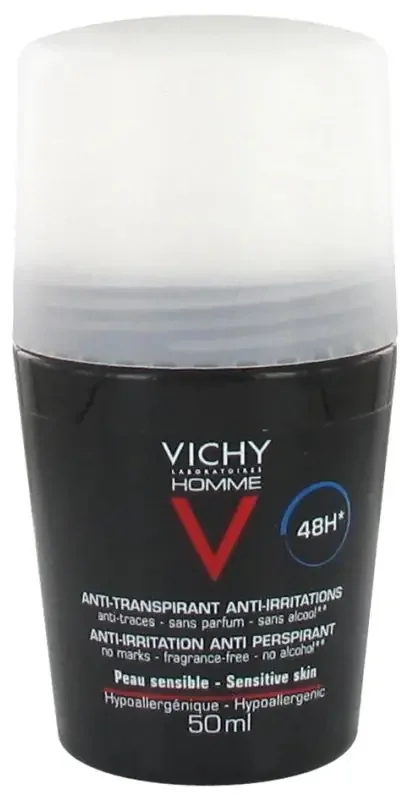 Vichy Homme Déodorant Peau Sensible 48H Roll-On 50 ml