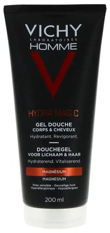 Vichy Homme Hydra Mag C Gel Douche Corps et Cheveux Hydratant 200 ml