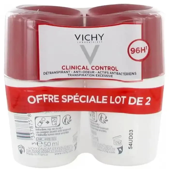 Vichy Lot*2 x 50 ml Détranspirant Anti-Odeur 96H