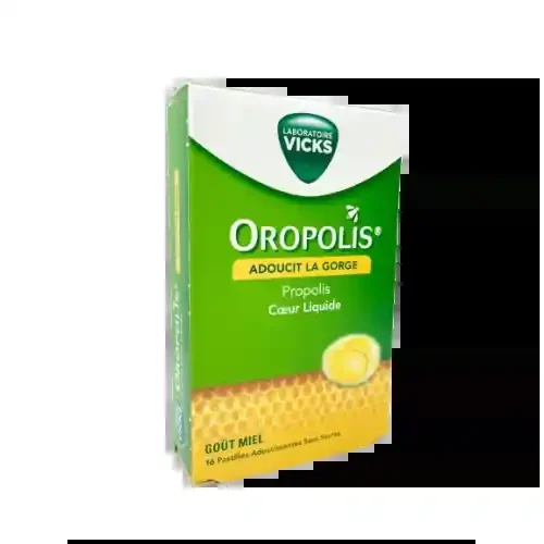 VICKS OROPOLIS Pastilles Adoucissantes Propolis Goût Miel – 16 Pastilles Sans Sucre