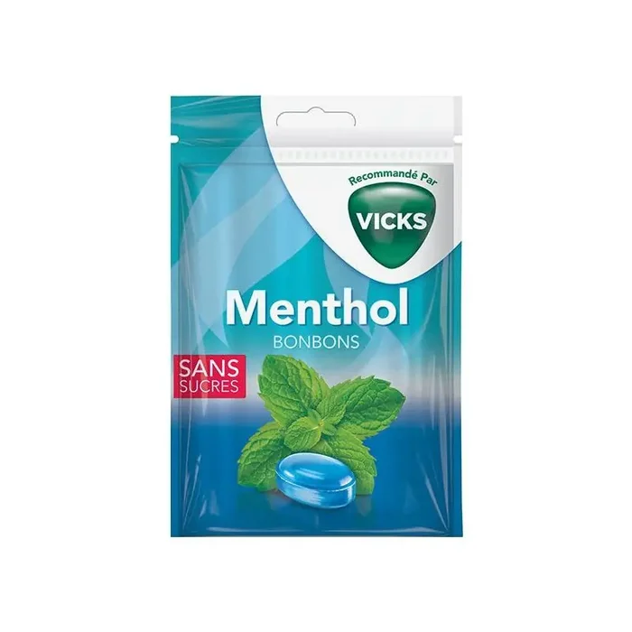 Vicks sans sucre bonbons menthol – Sachet 72g