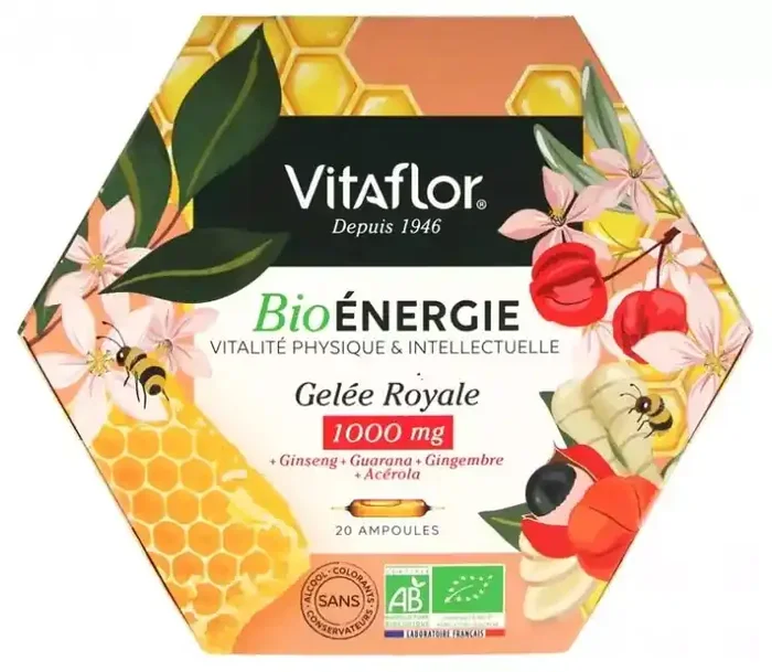 Vitaflor BioÉnergie Gelée Royale 1000 mg Vitalité 20 Ampoules