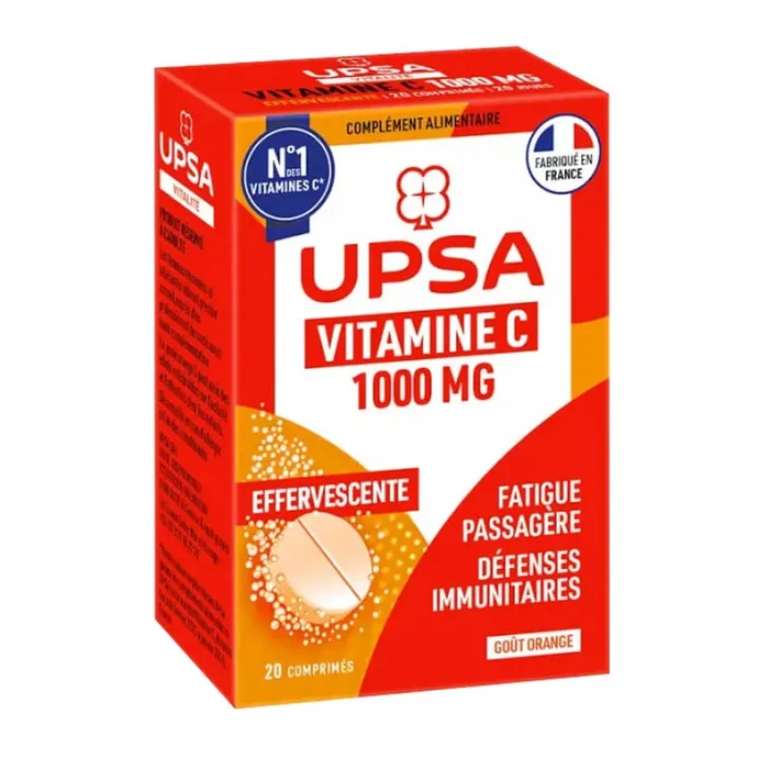 Vitalité Vitamine C 1000mg – Défenses immunitaires Fatigue Passagère – 20 Comprimés Effervescents