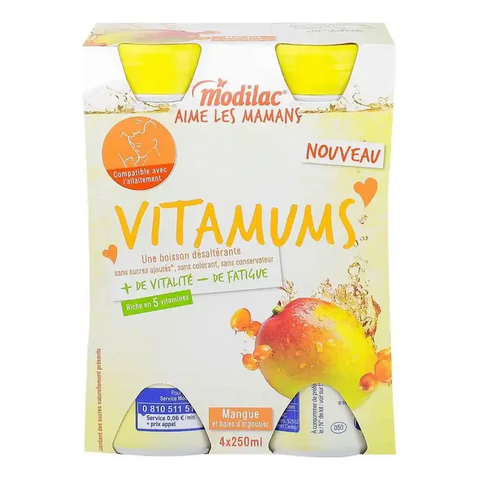 Vitamums Mangue et baies d‘argousier 4x250ml