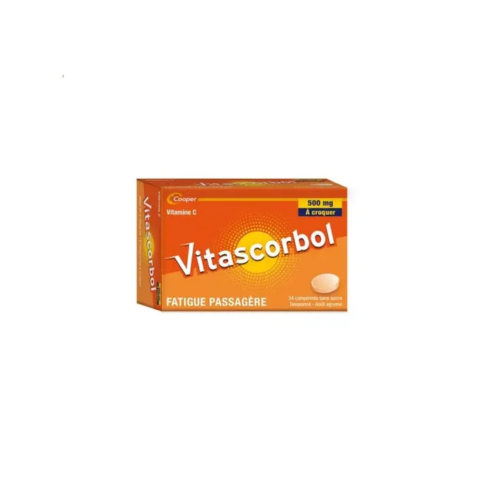 VITASCORBOL VITAMINE C SANS SUCRE TAMPONNÉ 500MG 24 COMPRIMES COOPER