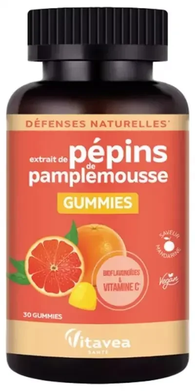 Vitavea Extrait de Pépins de Pamplemousse Gummies – Défenses Naturelles – Vitamine c – 30 Gummies