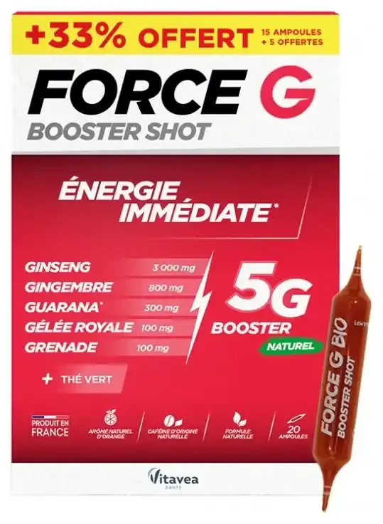 Vitavea Force G Booster Shot 15 Ampoules + 5 Offertes