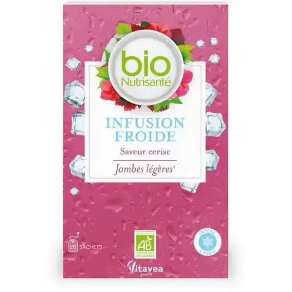 Vitavea Nutrisanté Infusion Froide Jambes Légères Cerise Sachets x 20