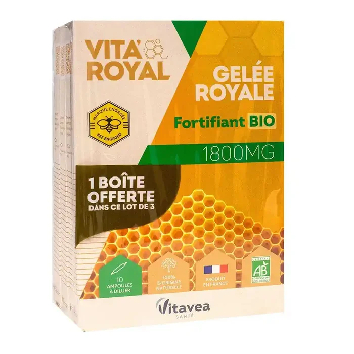 Vitavea Vita Royal gelée royale bio 1800mg 3×10 ampoules