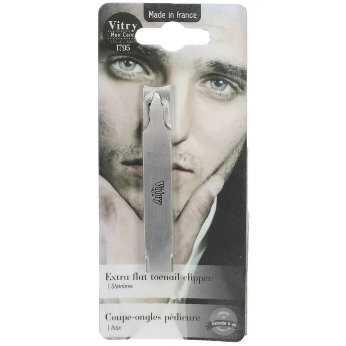 Vitry Coupe-ongles pédicure de poche extra-plat Inox