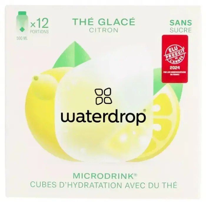 Waterdrop Microdrink Thé Glacé Pêche 12 Cubes – Goût Citron