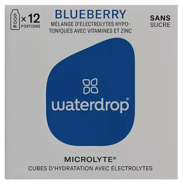 Waterdrop Microlyte Boite de 12 (Myrtille) – Goût Blueberry