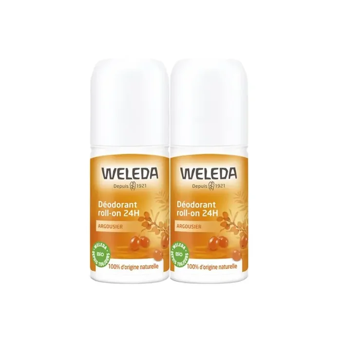 Weleda deodorant roll-on 24h Argousier lot de 2x50ml
