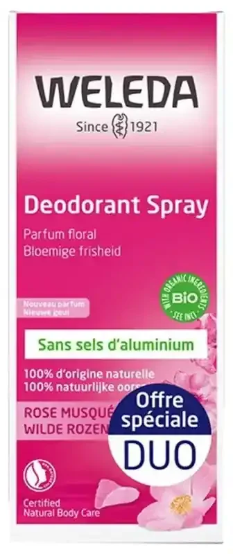 Weleda Duo Déodorant Spray Rose – 2 X 100 ml