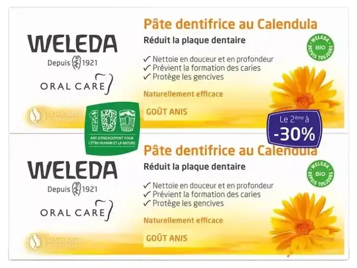 Weleda Duo Pâte Dentifrice au Calendula – 2 X 75 ml