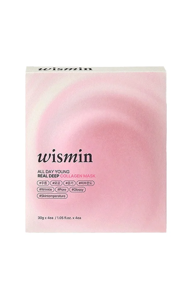 Wismin – Masque hydratant – Collagène – Visage – 4 unités