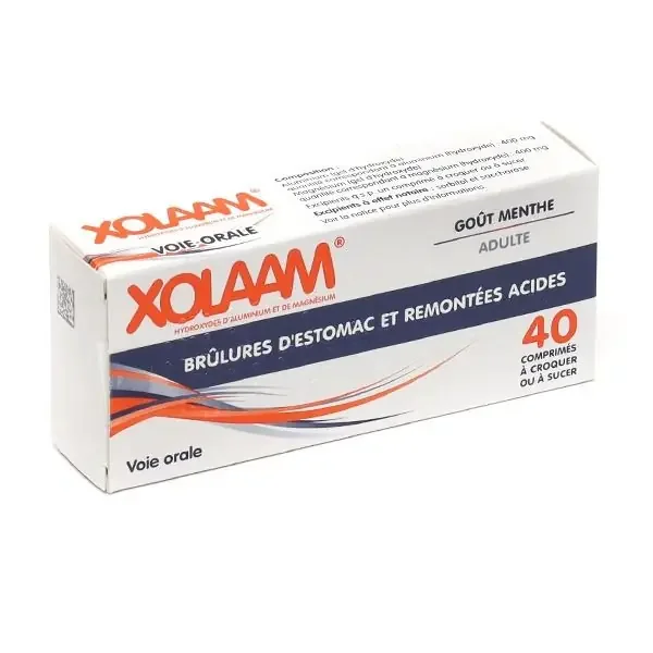 Xolaam – Brûlures d‘estomac et remontées acides – Adultes – 40 comprimés