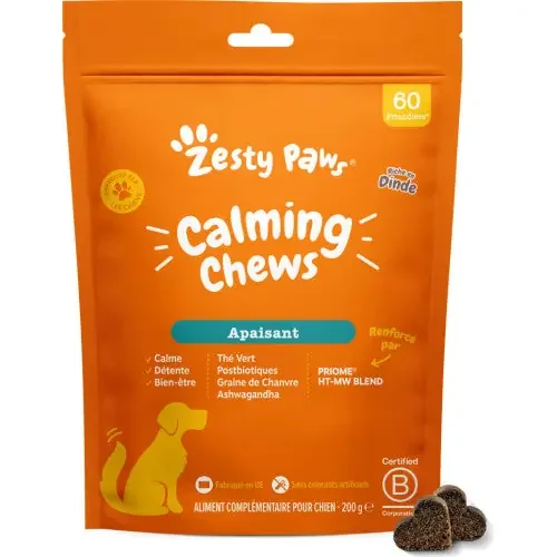 ZESTY PAWS CHIEN CALMING Apaisant – 60 Comprimés à Mâche