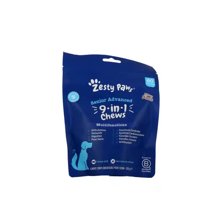 Zesty Paws SENIOR ADVANCED multifonction 9 en 1 friandise dinde