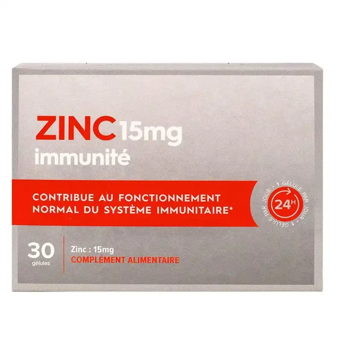 Zinc 15mg 30 gélules